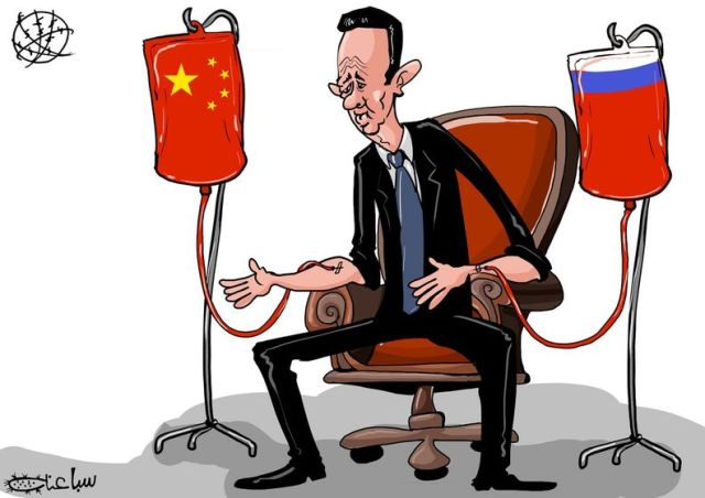 Assad cartoon - Russia and China