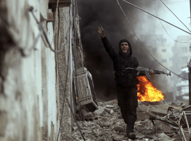 A Free Syrian Army fighter in Damascus(Goran Tomasevic/Reuters)
