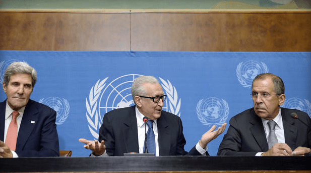 United Nations-Arab League special envoy for Syria Lakhdar Brahimi, US Secretary of State John Kerry and Russian Foreign minister Sergey Lavrov (Photo: Getty Images)