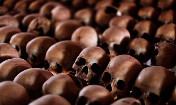 Skulls of victims on display at a Rwandan genocide memorial outside Kigali, Rwanda.  (Photo:  Finbarr O'Reilly/Reuters)
