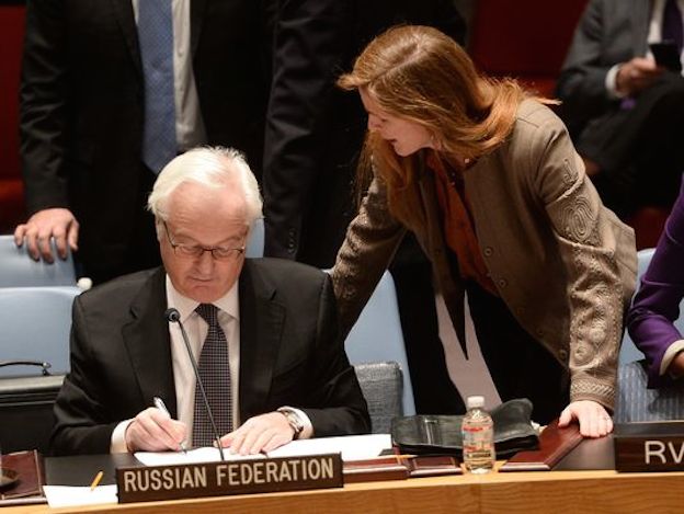 Samantha Power and Vitaly Churkin