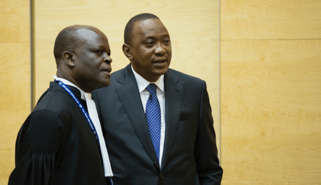 Uhuru Kenyatta (right) at the International Criminal Court (Photo: ICC)