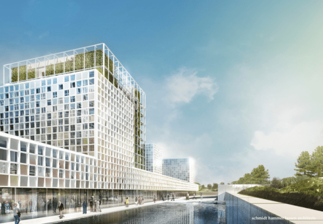 A visualization of the permanent premises of the ICC, currently in construction (Schmidt Hammer Lassen Architects)