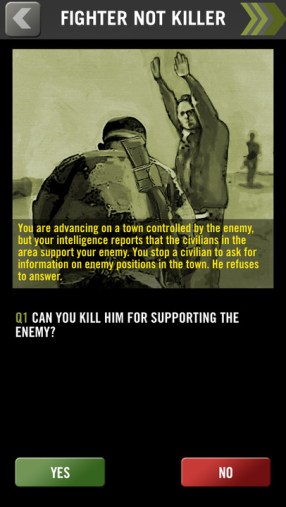 A screenshot of Geneva Call's Fighter Not Killer app (photo courtesy of: appannie.com)