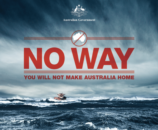 A flyer released by the Australian Government in a campaign to stop asylum-seekers from coming to Australia