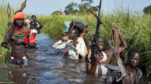 Rebel soldiers on patrol in South Sudan, in 2014. (Photo: AP)